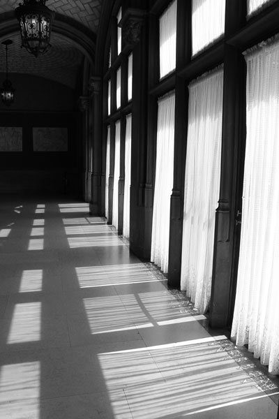 Biltmore Castle Hallway, Black & White - North Carolina